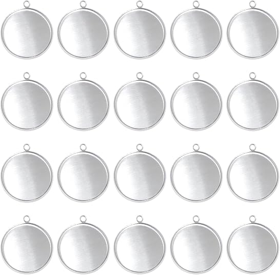 Resin Art Materials Kit - 20 Pieces Stainless Steel Round Bezel