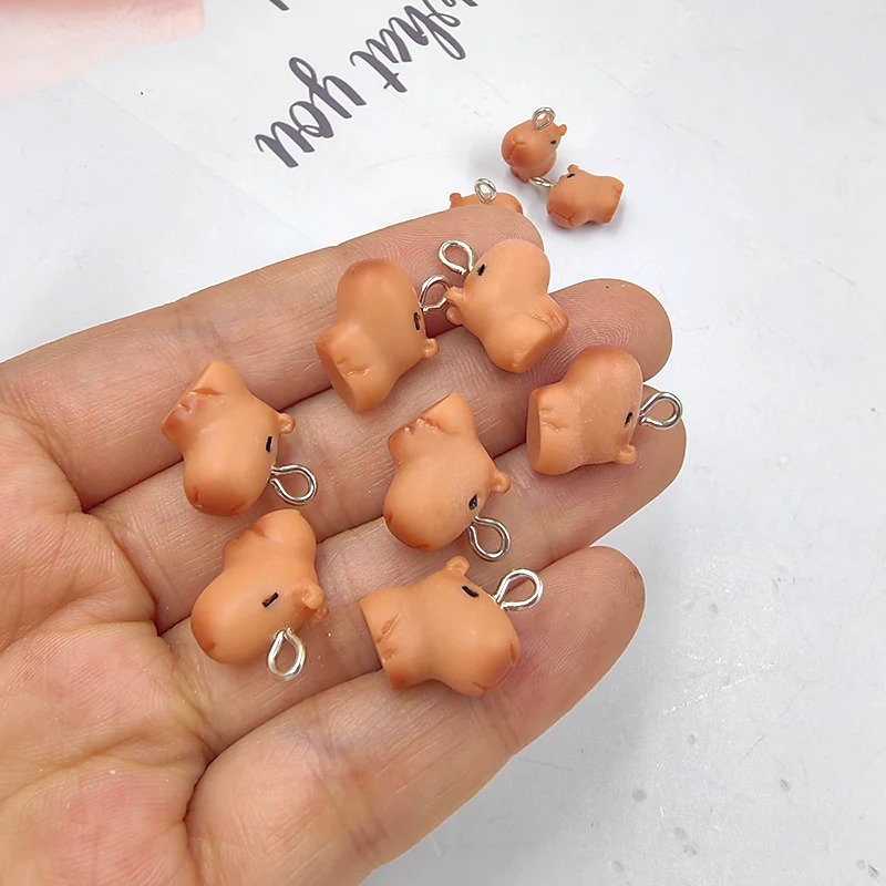 Resin Art Materials Kit - 10pcs Cute Small Capybara Charms for