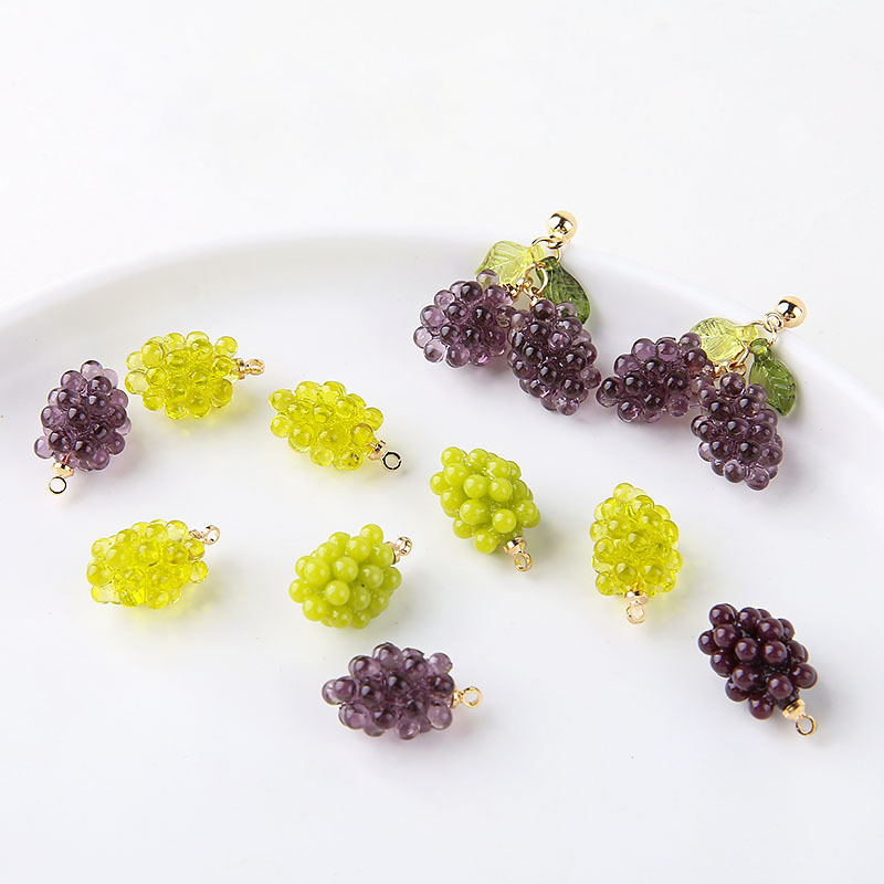 Resin Art Materials Kit - 6pcs Cute Little Grapes Resin Charms