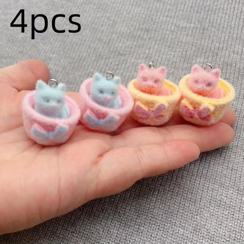 4pcs 3D plush resin cat pendan - đánh giá và giá Resin Art Materials Kit
