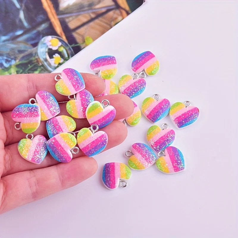 10Pcs Colorful Heart Resin Cha - đánh giá và giá Resin Art Materials Kit