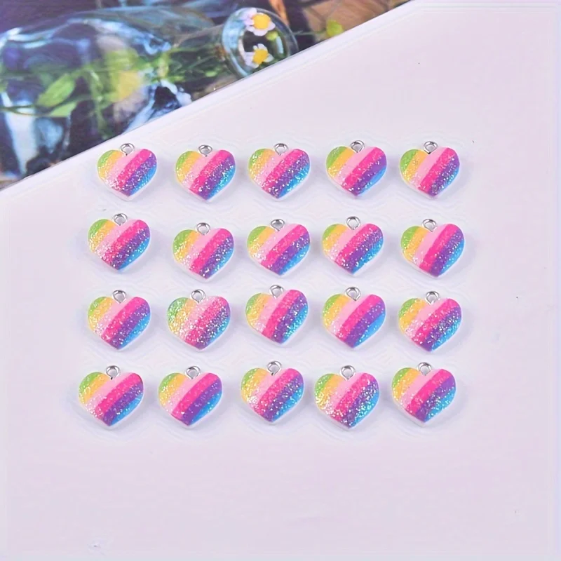 10Pcs Colorful Heart Resin Cha - đánh giá và giá Resin Art Materials Kit