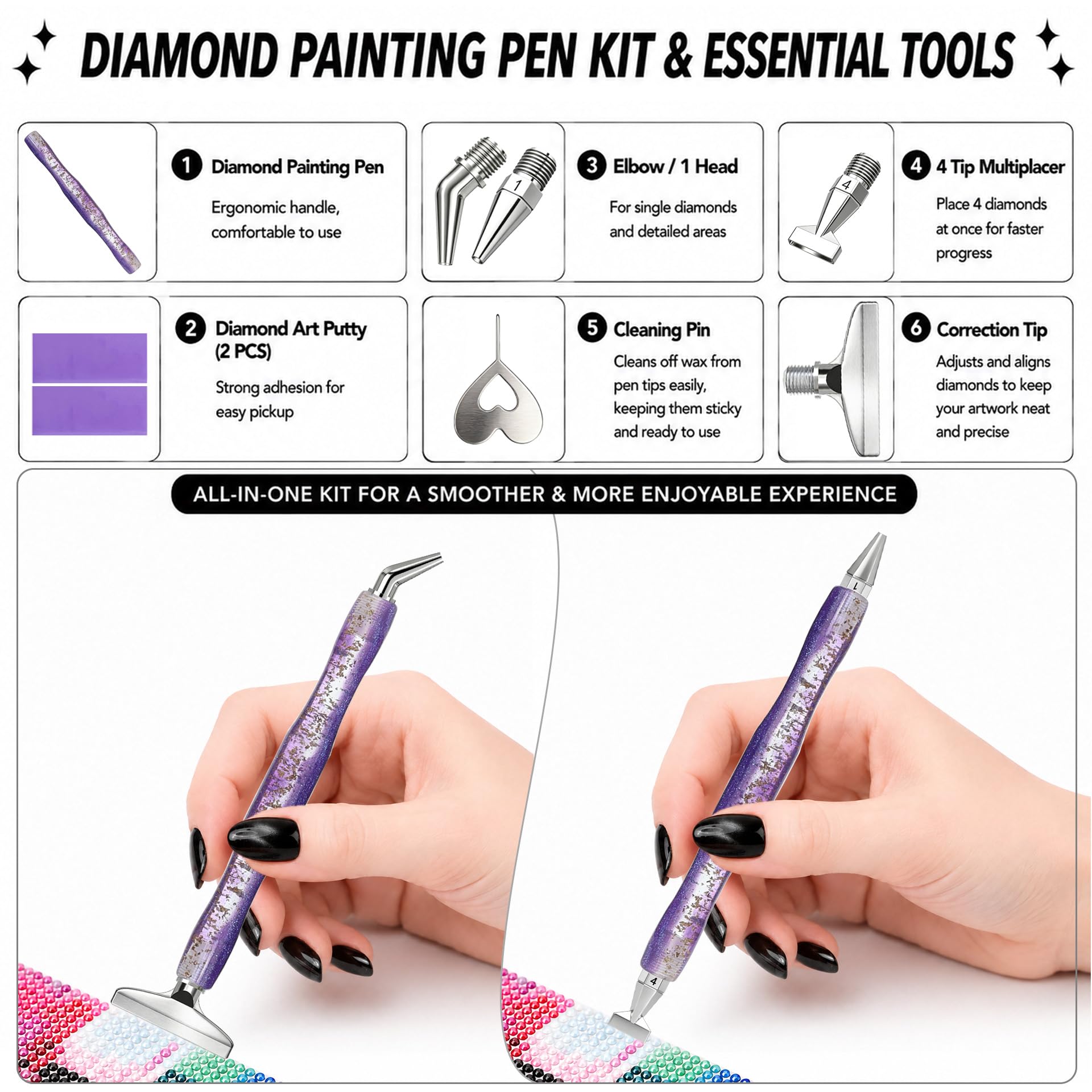 Diamond painting art pen, with - đánh giá và giá Resin Art Pen