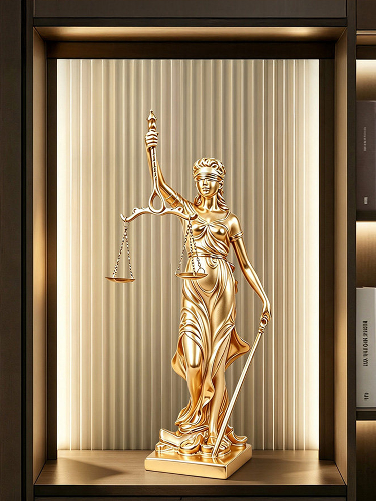 Luxury Golden Statue of Justic - đánh giá và giá Resin Art For Anniversary Gift