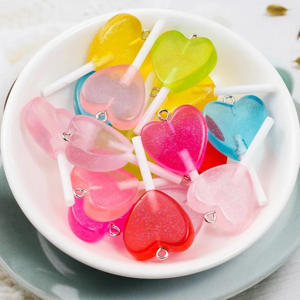 10Pcs Kawaii Sparkly Heart Lol - đánh giá và giá Resin Art Materials Kit