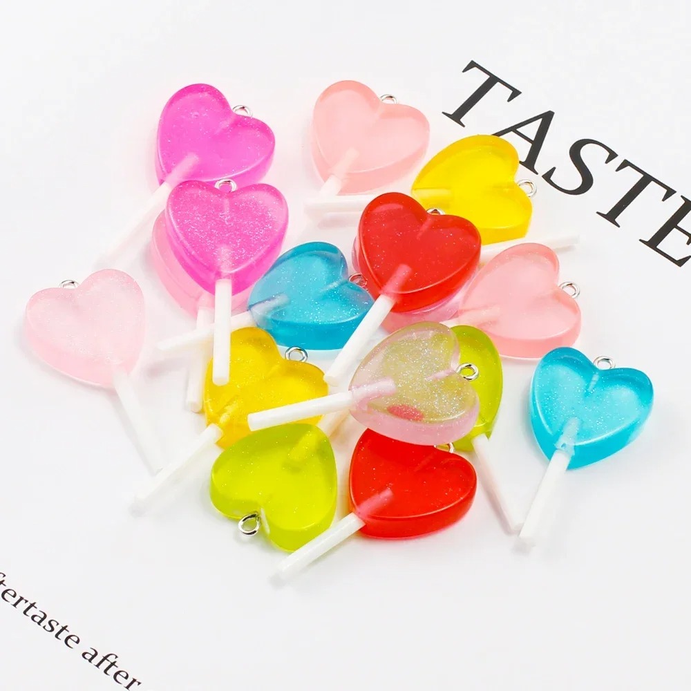 10Pcs Kawaii Sparkly Heart Lol - đánh giá và giá Resin Art Materials Kit