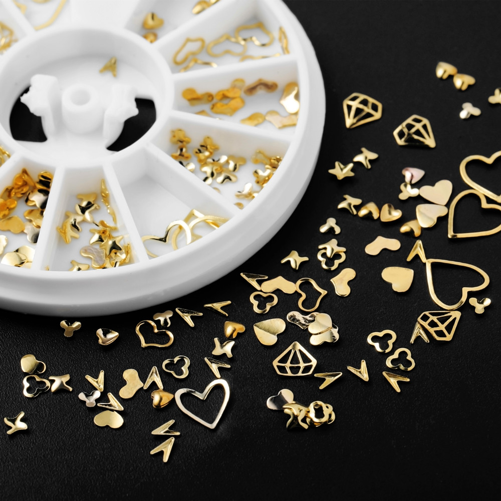 1Box Gold Nail Art Glitter Met - đánh giá và giá Glitter Powder Resin
